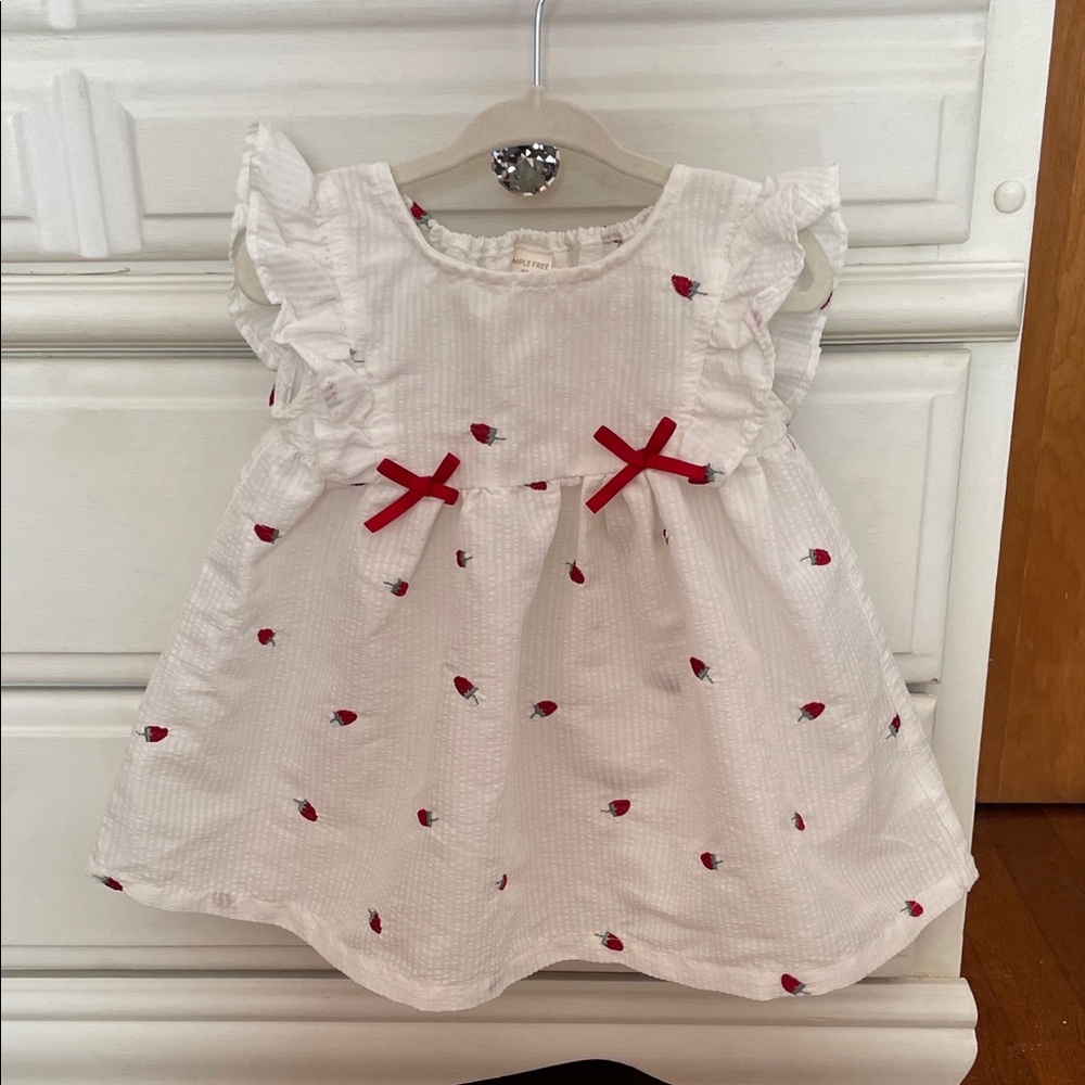 Strawberry White Textured Dress